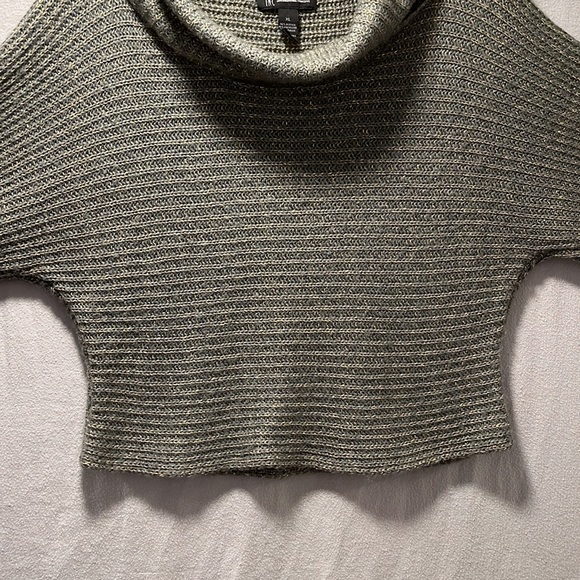 Olive Green with Gold Metallic Crop Sweater by INC International Concepts in XL - Picture 6 of 12
